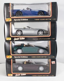 Four Maisto 1996 Corvette Models