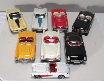 Eight Corvette Diecast Models