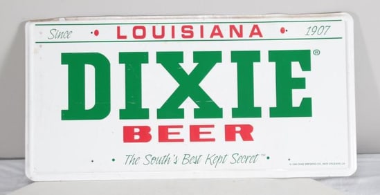 Dixie Beer Tin Bar Sign