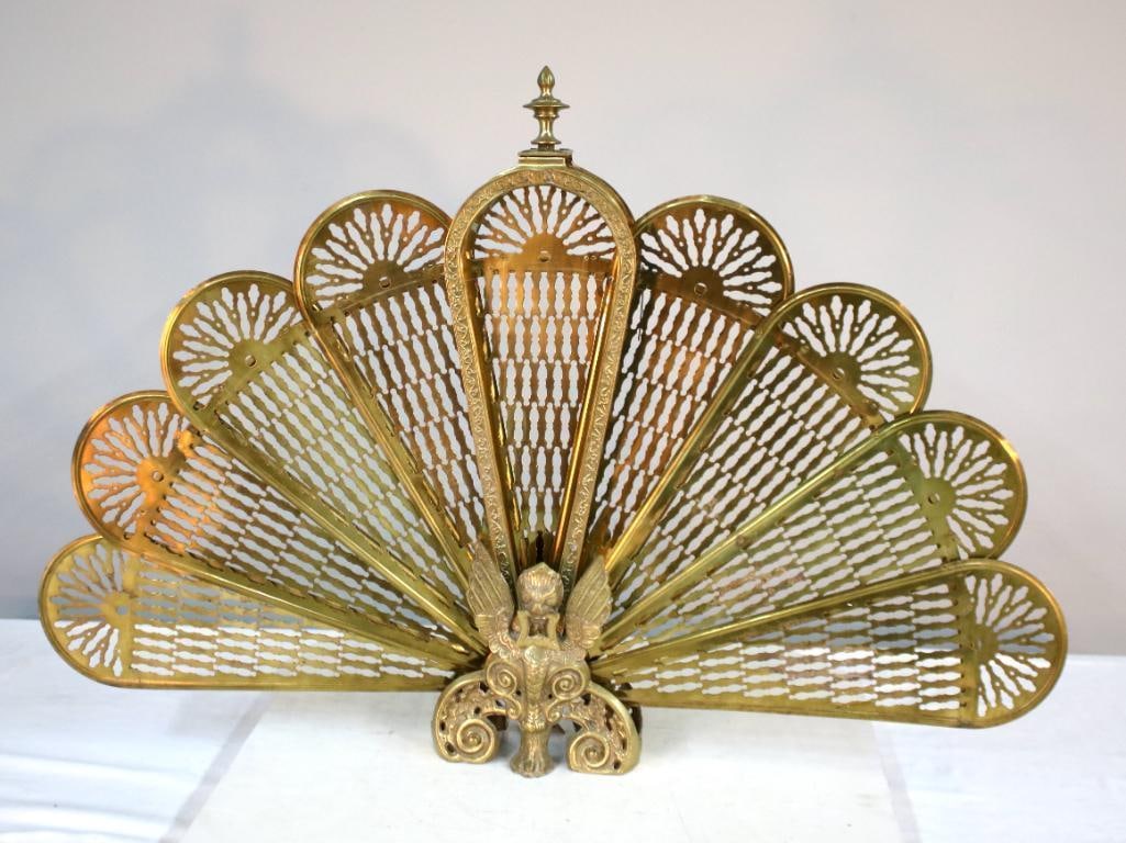 Brass Peacock Fire Screen (1 of 4)