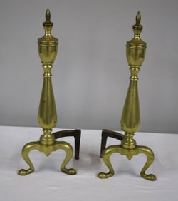 Pair of Brass Andirons