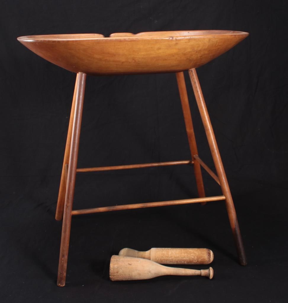 Primitive Dough Bowl on Stand (1 of 7)