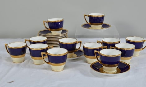 Twelve (12) Minton Cobalt Demitasse Cups and Saucers (K101)
