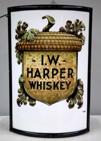 I.W. Harper Whiskey Vitrolite Sign