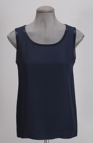 Yves Saint Laurent Silk and crepe Sleeveless Blouse