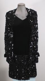 Chanel Velvet, Taffeta, Sequins Dress with Jacket