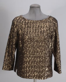 Ines De la Fressange Sequin and Silk Blouse