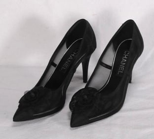 Chanel Mesh and Silk Pumps