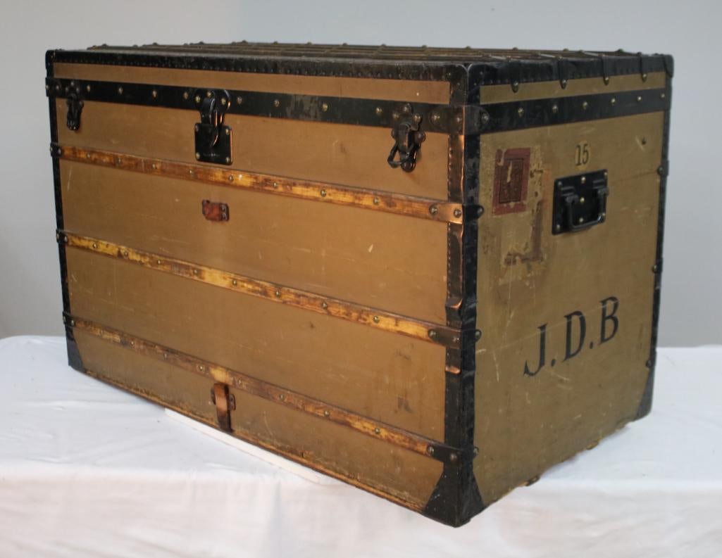 Beige Canvas Louis Vuitton Steamer Trunk (1 of 16)