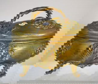 J.B. Jennings Art Nouveau Brass Jewelry Box