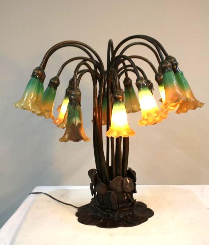 Art Nouveau Style Multi-Light Table Lamp (1 of 7)