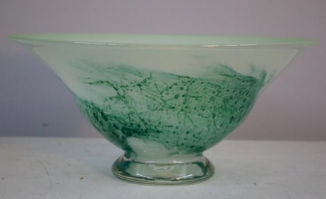 Green Blown Glass Center Bowl