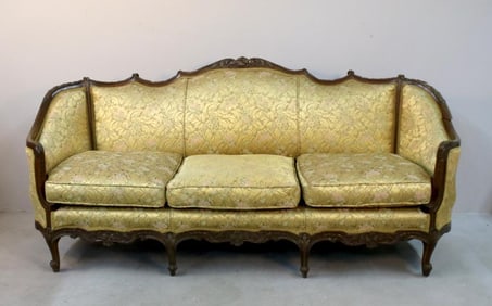 French Louis XV–Style Carved Settee