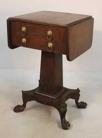 Regency Mahogany Pedestal Pembroke Table