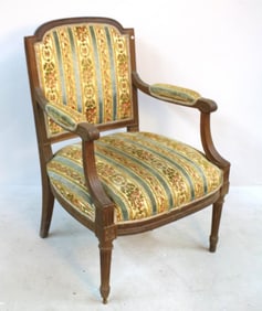 Louis XVI–Style Upholstered Fauteuil,