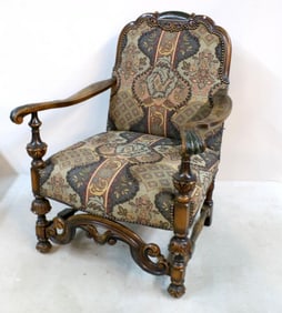 Baroque Revival Style Upholstered Armchair,
