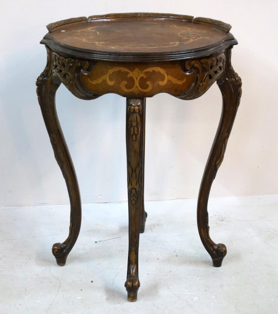 Louis XV–Style Marquetry Occasional Table (1 of 7)