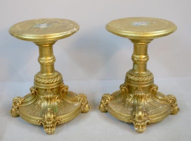Pair of Giltwood Pedestal Stands