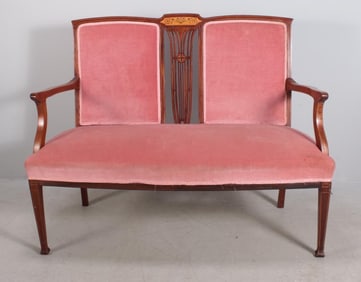 Regency Style Inlaid Mahogany Settee