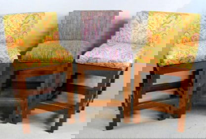 Three Upholstered Bar Stools