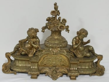 French Gilt Bronze Figural Clock Garniture Base