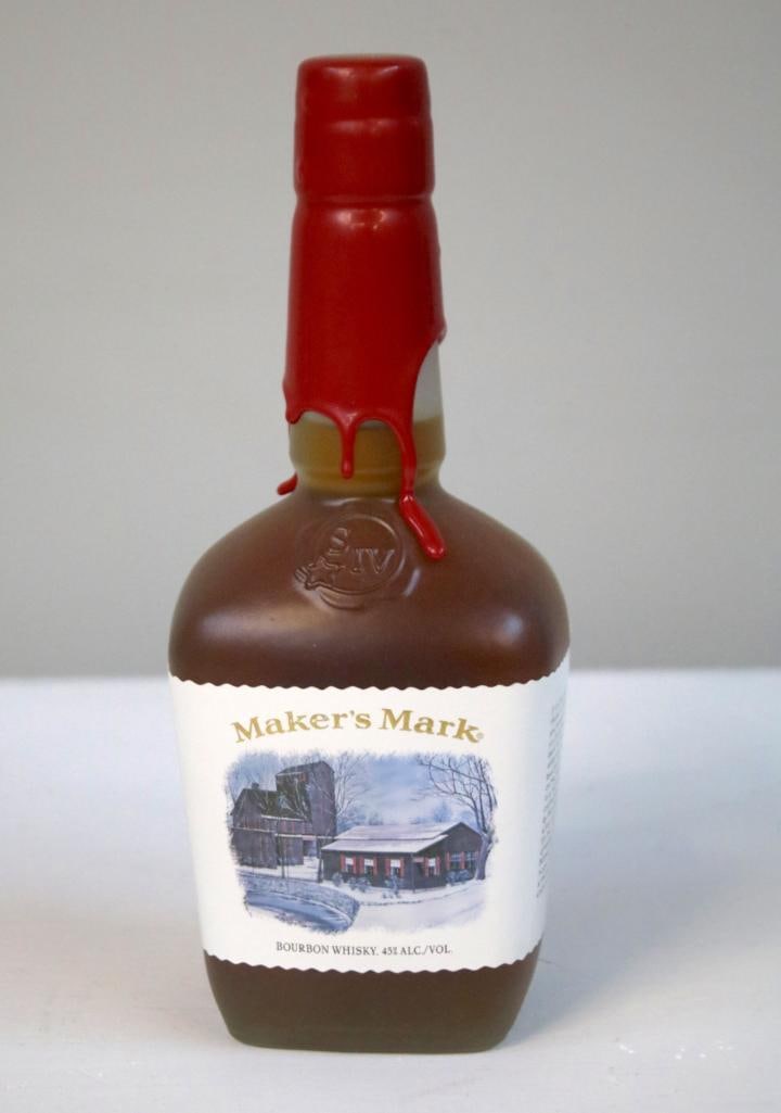 Maker's Mark Holiday Collector's Series. 1st Edition: Maker's Mark Holiday Collector's Series. 1st EditionA Maker's Mark Holiday Collector's Series edition bottle from 2010. It is a limited edition frosted bottle that features an original