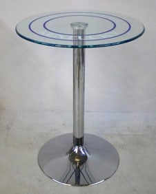 University of Kentucky Glass Pedestal Side Table