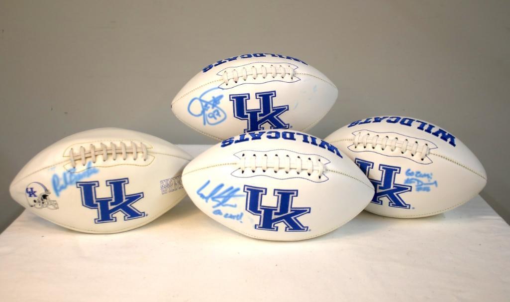 Group of Four UK Wildcats Signed Footballs (1 of 5)
