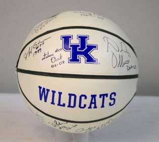 Multi-Signed UK Wildcats Basketball with Player Inscriptions