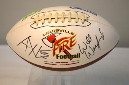 Louisville Fire Promotional Football, Signed by Will Wolford