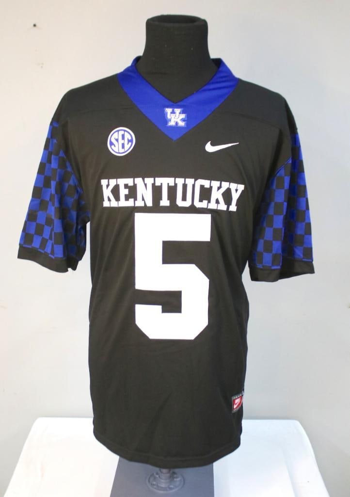 DeAndre Square Signed UK Wildcats Nike Team Jersey: Black Nike Team University of Kentucky Wildcats football jersey, size XL, featuring white “Kentucky” lettering and number 5 on the front, with the reverse lettered “Square” above numbe