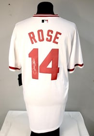 Pete Rose Signed Cincinnati Reds No. 14 Nike MLB Jersey