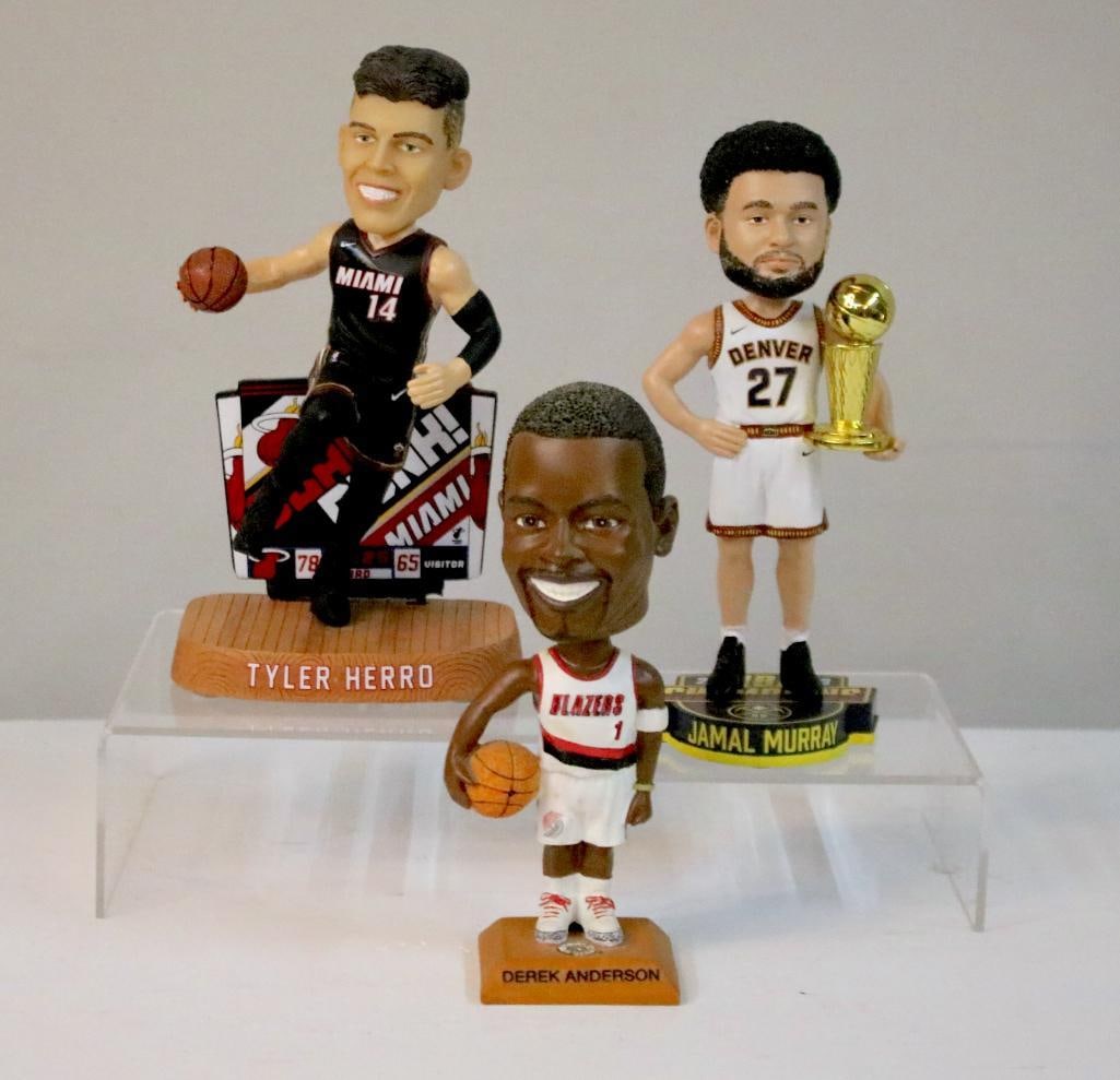 NBA Player Bobblehead Grouping – Tyler Herro, Jamal Murray, Derek Anderson (1 of 6)