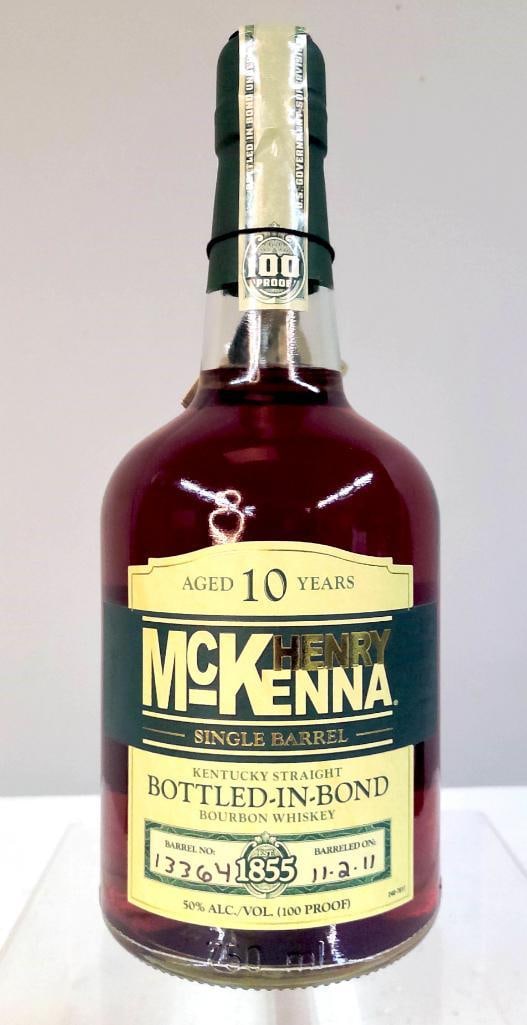 Henry McKenna Single Barrel 10 Year BIB: Henry McKenna Single Barrel 10 Year BIB Henry McKenna Single Barrel Kentucky Straight Bourbon Whiskey, aged 10 years and bottled-in-bond at 50% ABV (100 proof), from barrel no. 13364, barreled on