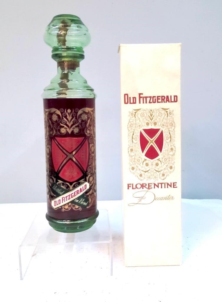 1961 Old Fitzgerald - Florentine Decanter Bourbon BIB: 1961 Old Fitzgerald - Florentine Decanter Bourbon BIBThis Old Fitzgerald "Florentine" Decanter is an original Stitzel-Weller bottling, distilled in the Spring of 1955 and bottled in the Fall o