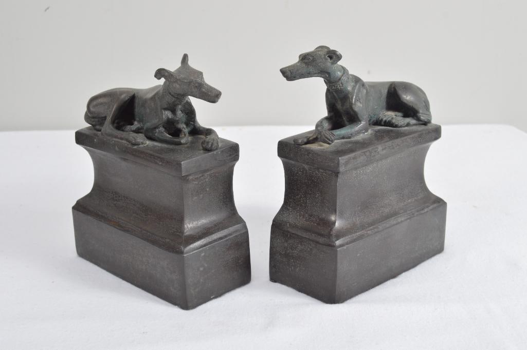 Pair of Bronze Greyhound Bookends (1 of 4)
