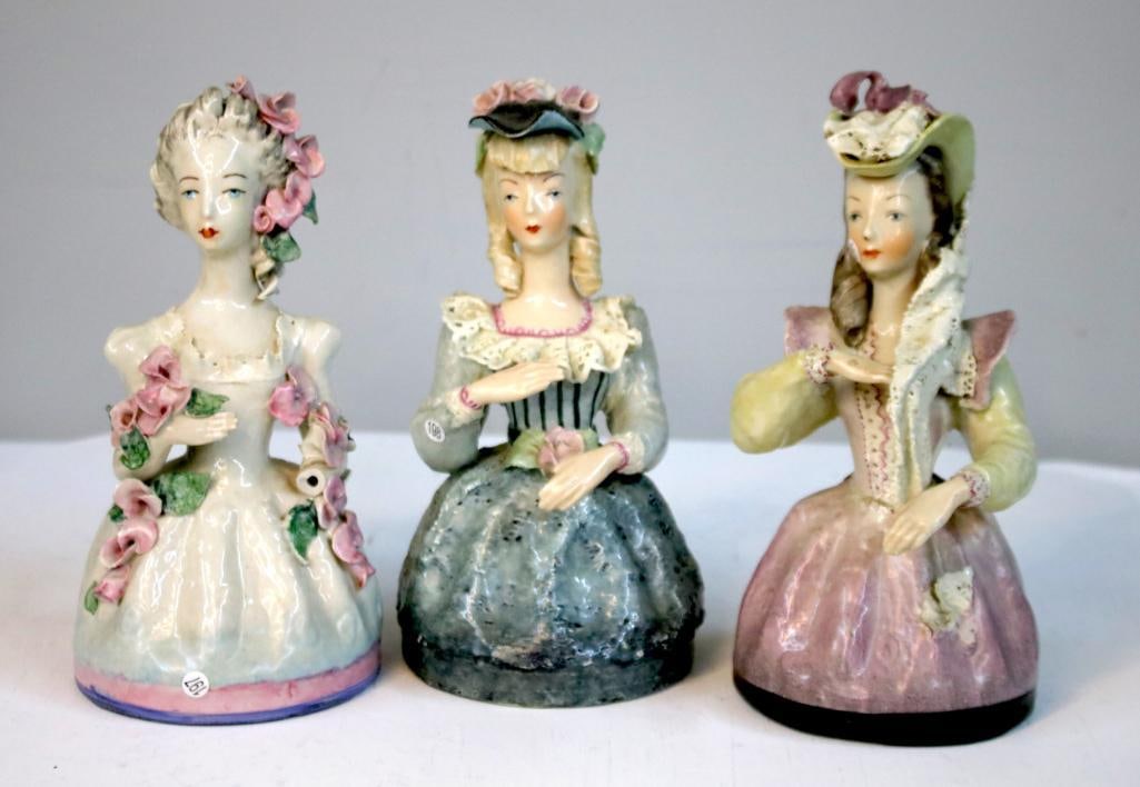 Three Cordey Style Porcelain Lady Figurines (1 of 10)