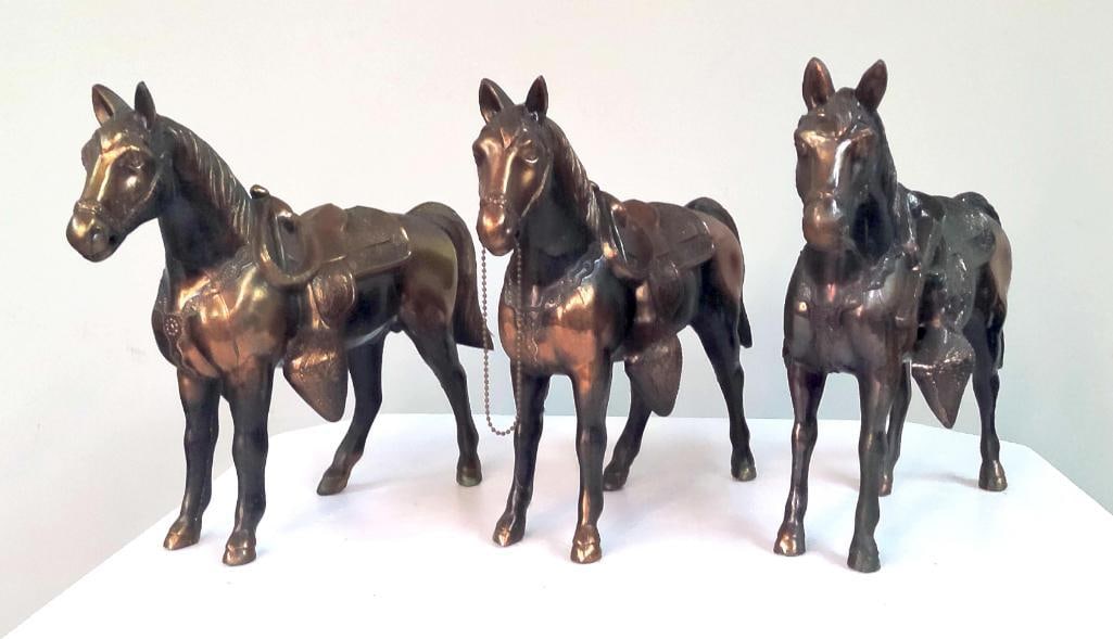 Group of Three Metal Horse Figures (1 of 7)