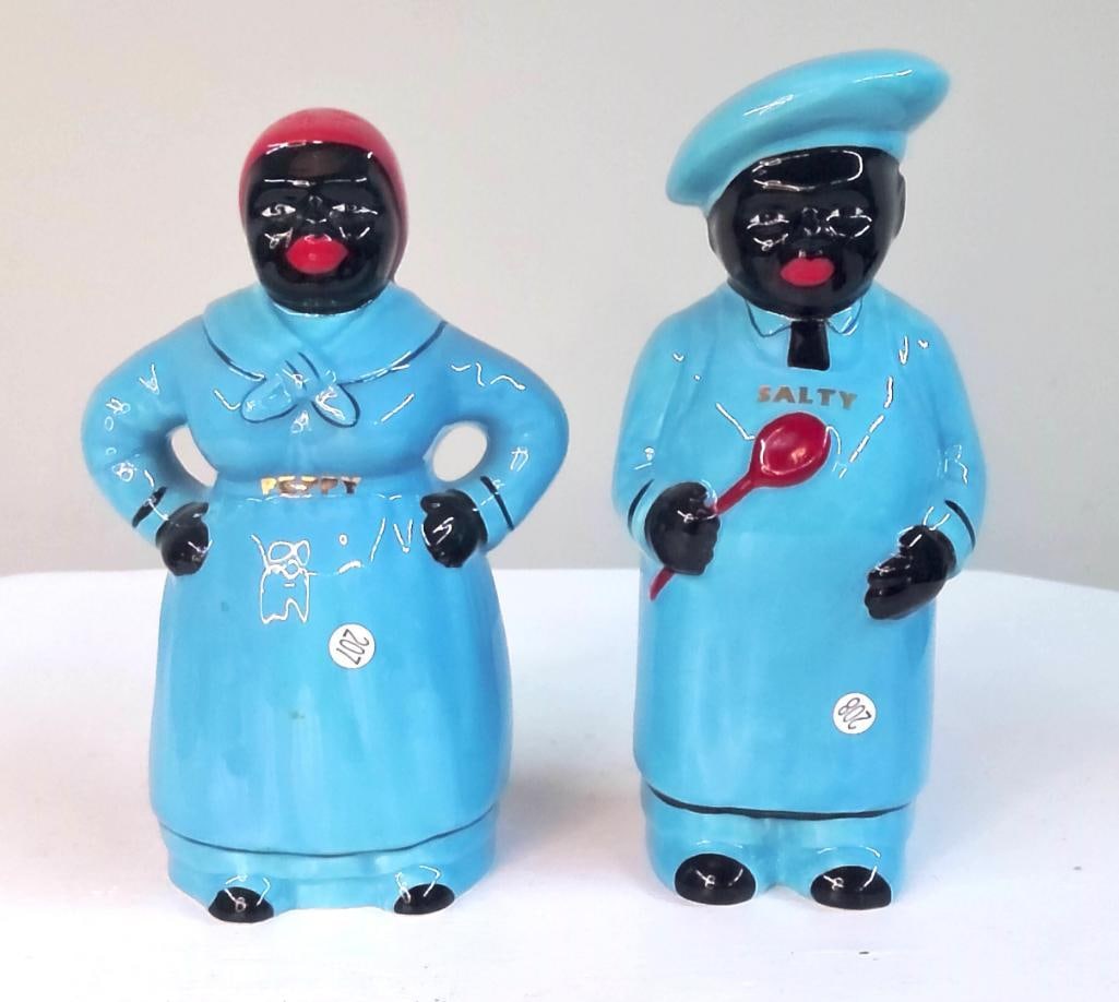 Pair of Figural Black Americana Salt and Pepper Shakers (1 of 6)