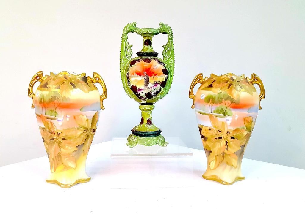 Three Decorative Porcelain Mantle Vessels (1 of 10)