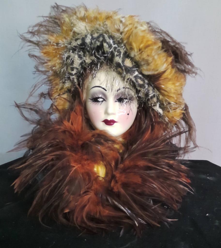 Victorian Style “Lady Face Mask?? Wall Hanging (Gold Trim) (1 of 8)