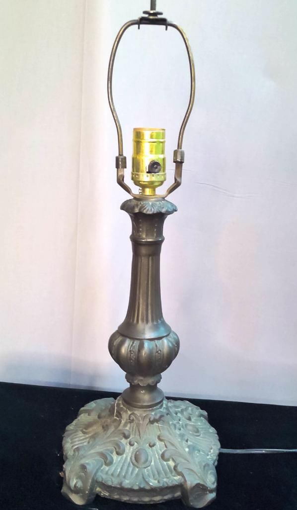 Cast Metal Table Lamp with Ornate Base (1 of 6)