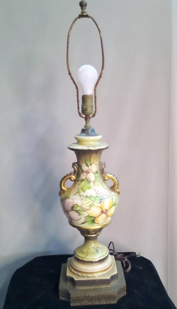 Hand-Painted Porcelain Floral Urn Table Lamp (1 of 7)