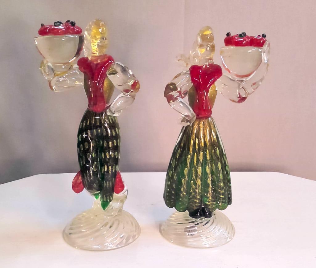 Pair of Murano Seguso Vetri d'Arte Peasant Figurines (1 of 8)