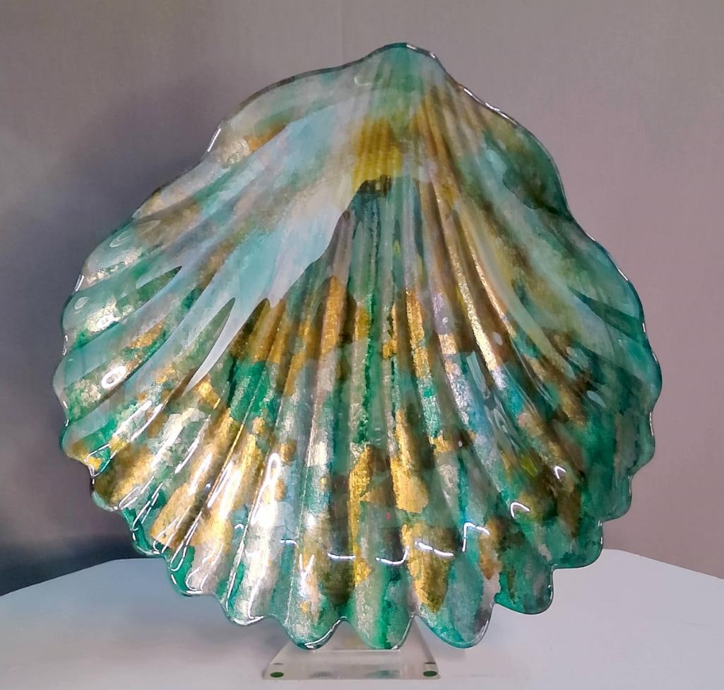 Murano-Style Art Glass Shell Form Sculpture (1 of 6)