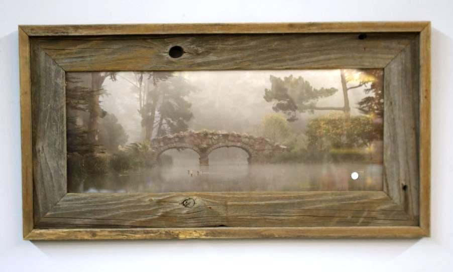 Bo Svensson (American, 20th/21st Century)"Camelot": , 1997, A serene, atmospheric landscape photograph of the Stone Bridge (Stow Lake) in Golden Gate Park, San Francisco. The scene is captured in a soft morning fog, lending it a pictorialist, dreamlike