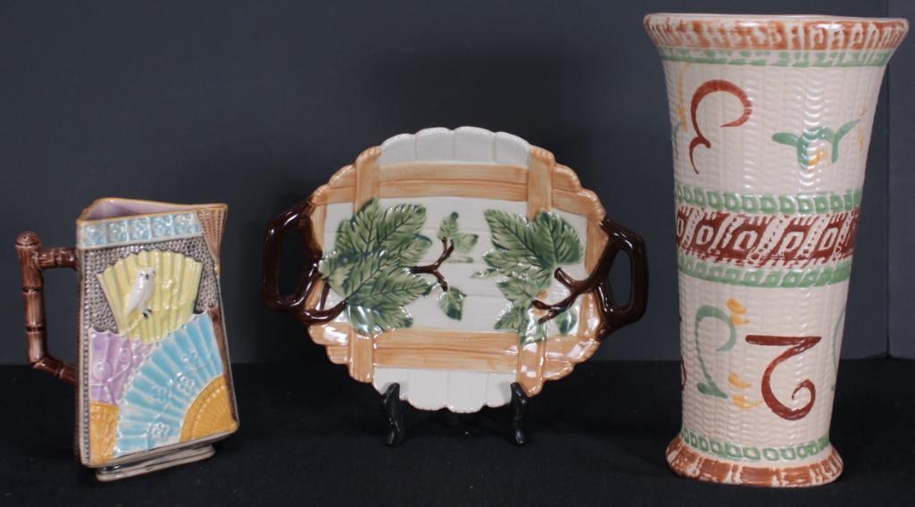 Mixed Majolica Pitcher and Plate (1 of 12)
