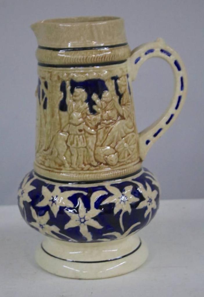 Cream Blue Ceramic Pitcher (1 of 2)