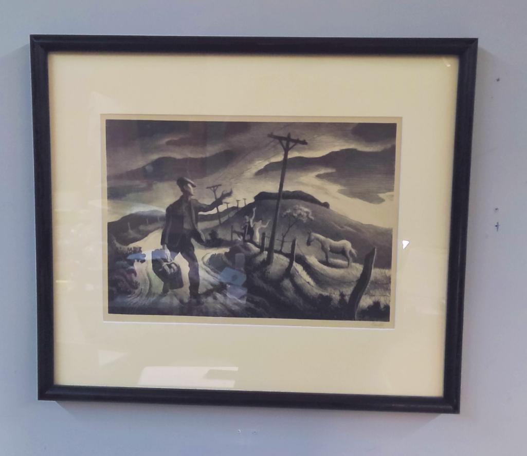 Thomas Hart Benton (American, 1889–1975): The Boy, 1948 Benton’s classic Regionalist style, capturing an Ozark youth setting out into the world while his family and horse wave goodbye from the farmstead. This lithograph was originally execu