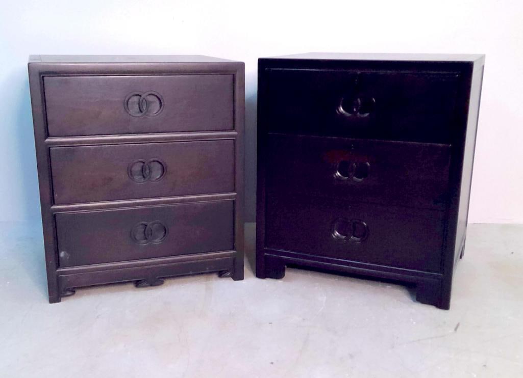 Pair of Baker Furniture Ming Style Three-Drawer Nightstands (1 of 13)